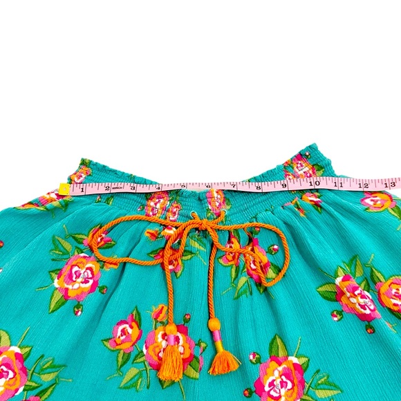 Matilda Jane Size XS Blue Multicolor Floral Tie Waist Long Walk Shorts - Picture 10 of 14